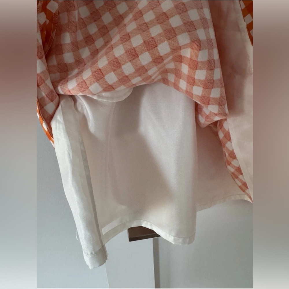 Kate Spade New York Sleeveless Gingham Dress White Orange Size 10 - Picture 5 of 8